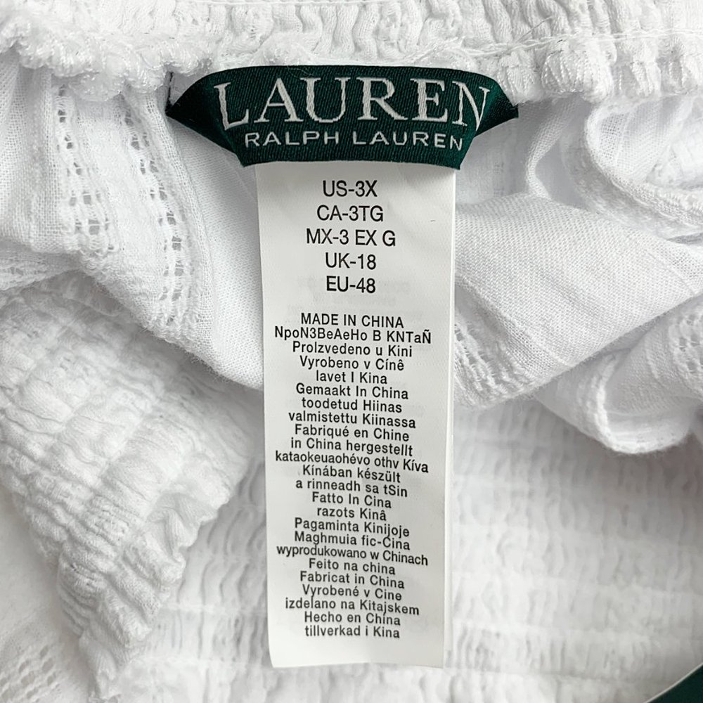 Ralph Lauren Smocked Off-The-Shoulder Cover-Up - Picture 12 of 14
